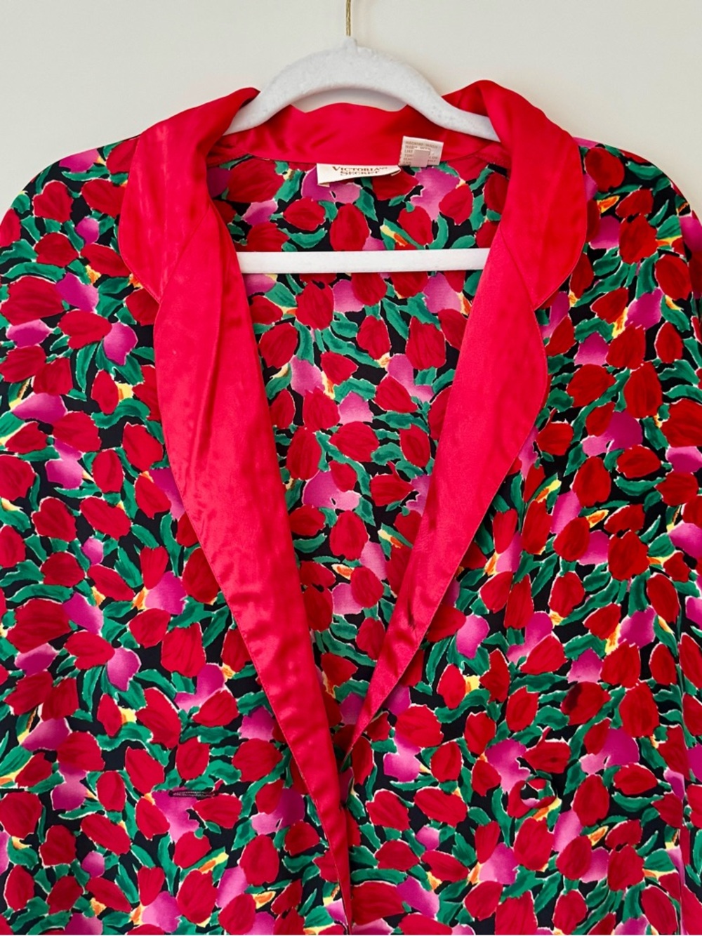 Vintage Victoria’s Secret Gold Label Double Breasted Nightgown, Red Floral – S - Picture 4 of 7